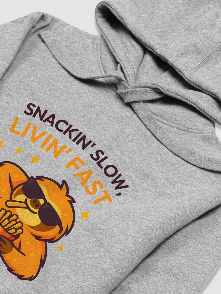 Snackin' Slow, Livin' Fast – Funny Fries Sloth Hoodie | Sloths Having Snacks Collection product image (3)