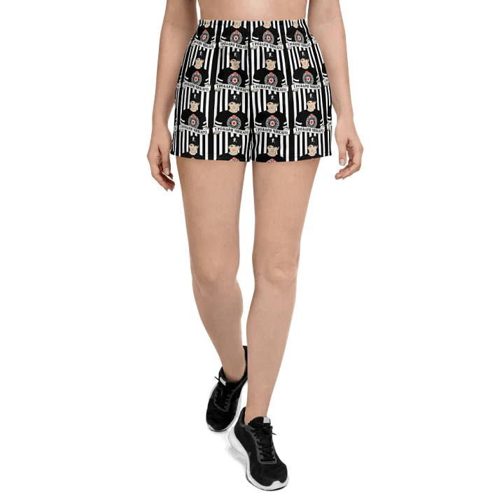 Grobari Čikago KK Partizan All-Over Print Women's Athletic Short Shorts product image (2)