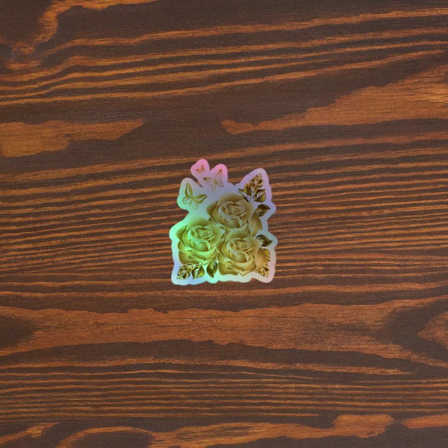 Golden Roses Holographic Sticker Sheet product image (5)