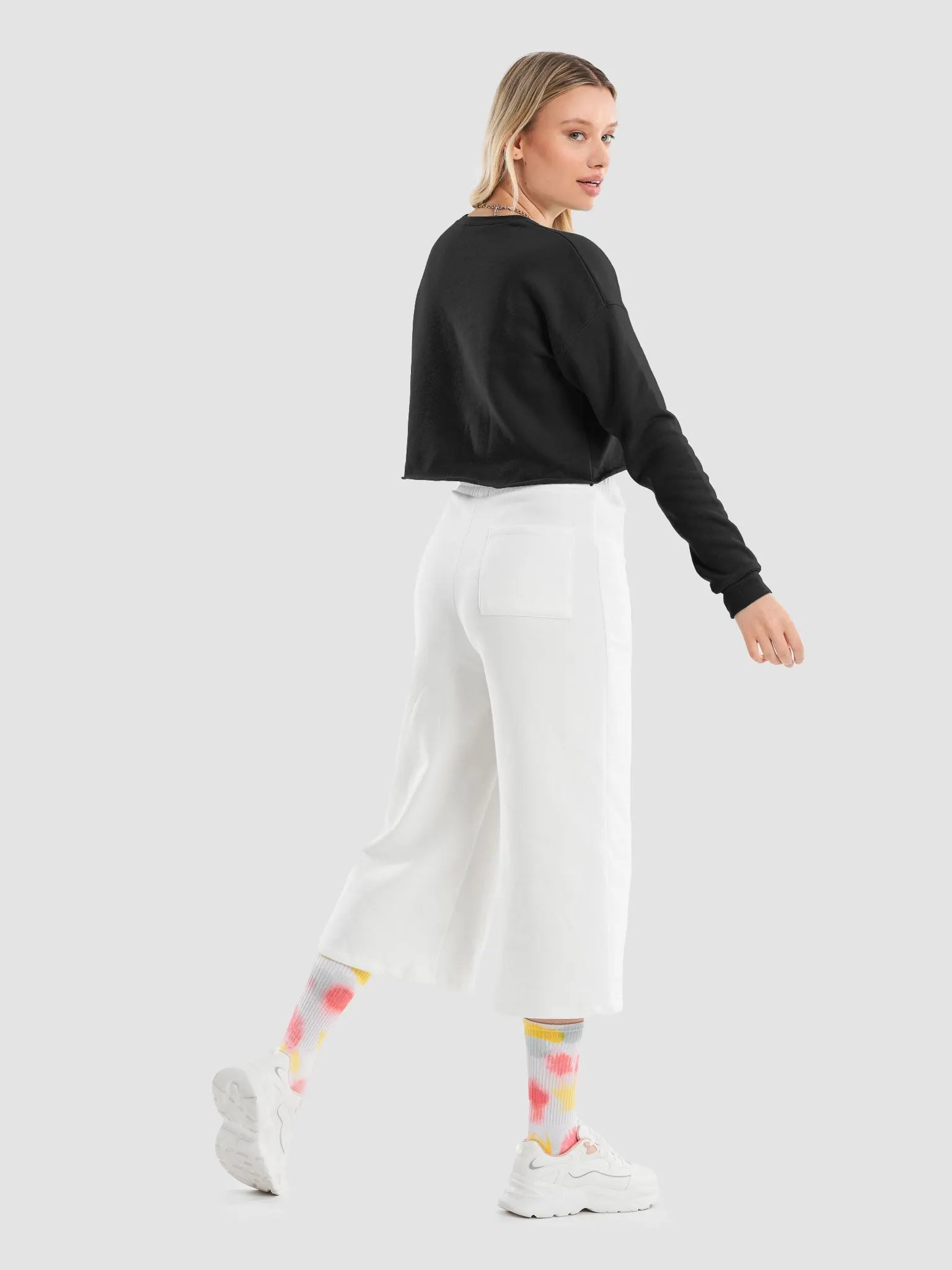 Bee Positive! Chef Bee Cartoon Crop Sweatshirt product image (55)