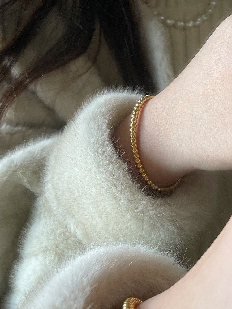 Round bead Bracelet | 18K Gold Plated product image (10)