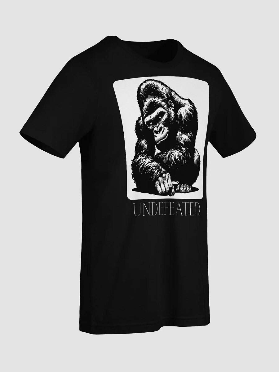 Leaning Gorilla "UNDEFEATED" Black & White Tee | Bella + Canvas 3001 Unisex Shirt product image (74)