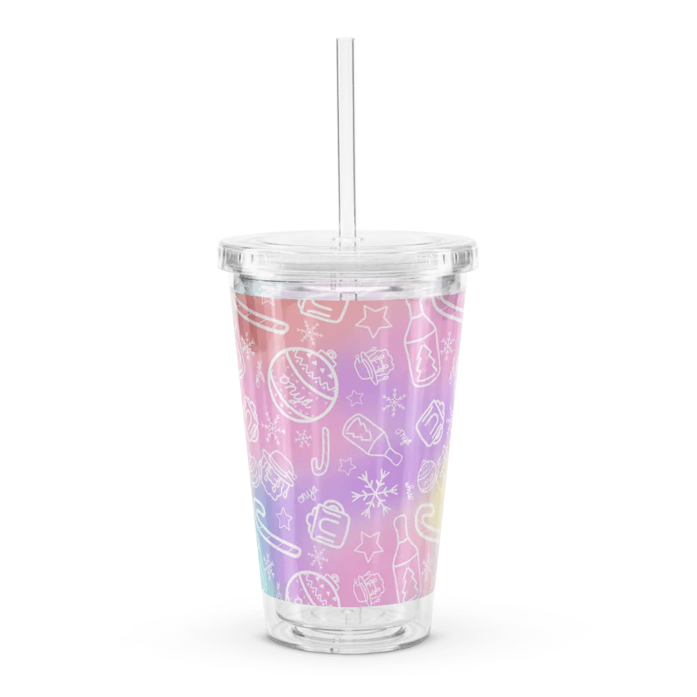 Limited Edition Christmas Tie Die Plastic Tumbler product image (1)