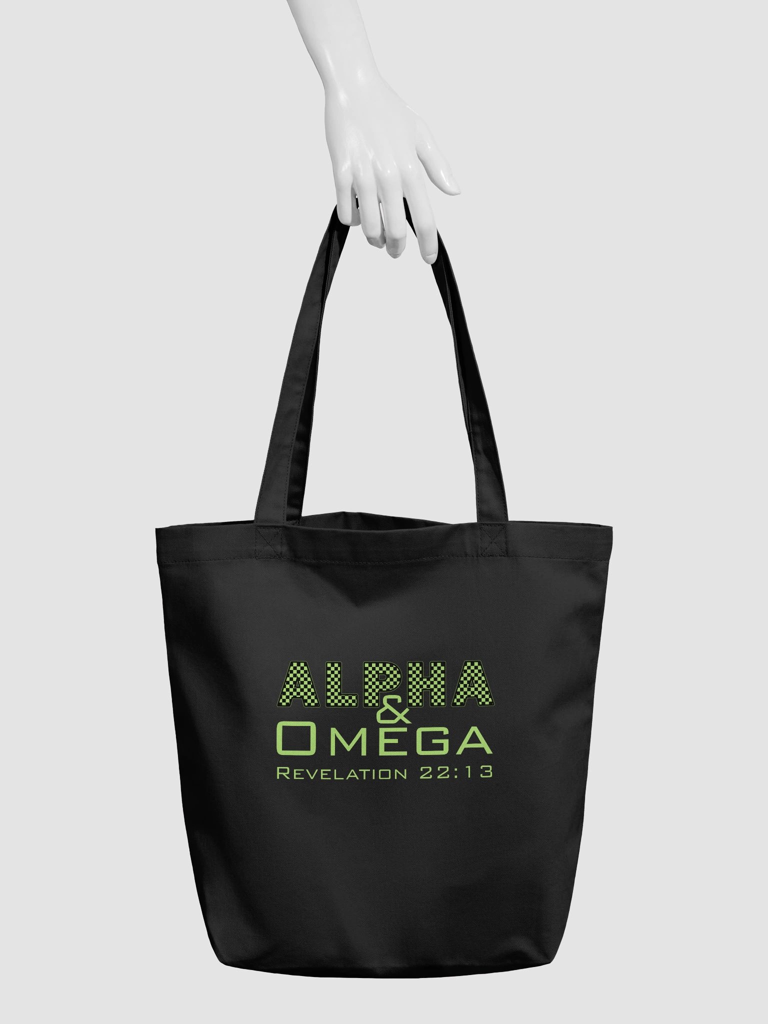 Alpha & Omega Christian Eco Tote Bag | Faith-Inspired Reusable Bag | Jesus Christ Bible Verse Tote for Believer product image (4)