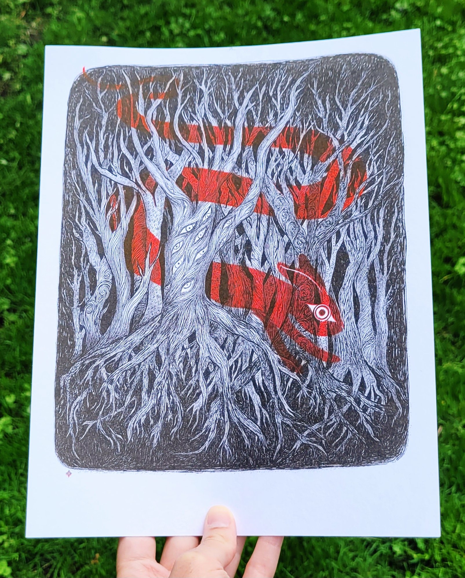 Through the Trees Riso Print product image (1)
