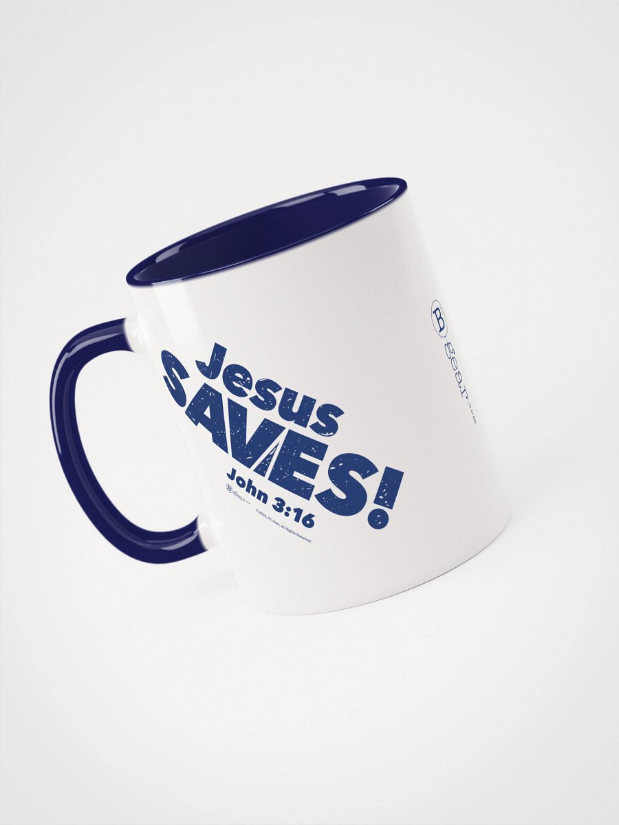 Jesus SAVES! John 3:16, Mug with Dark Blue Color Inside product image (7)