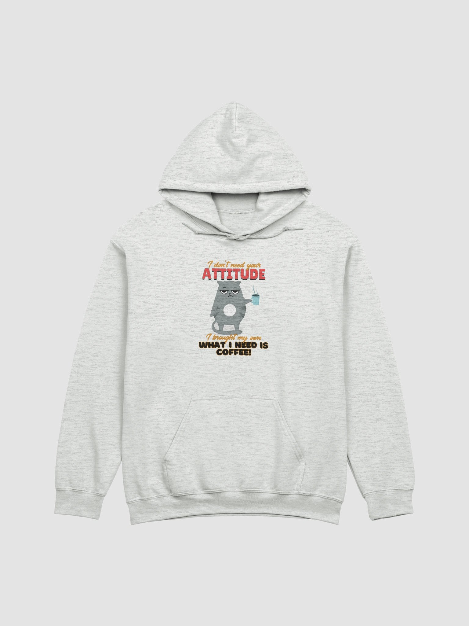 Cat with ATTITUDE... needs coffee! - HOODIE product image (10)