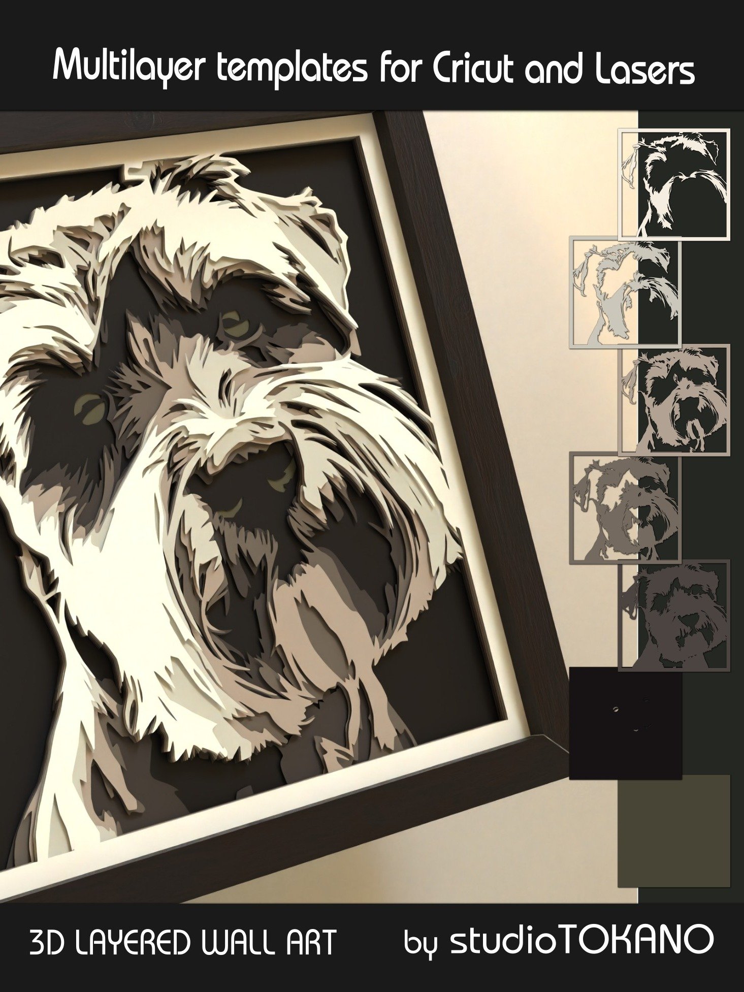 Schnauzer Dog 3D Cricut SVG product image (6)
