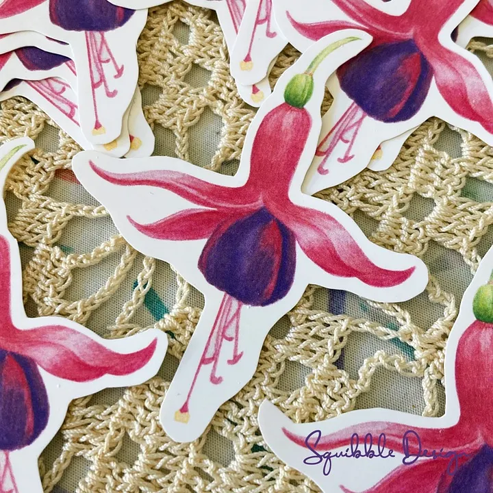 Vinyl Sticker - Fuchsia Flower product image (2)