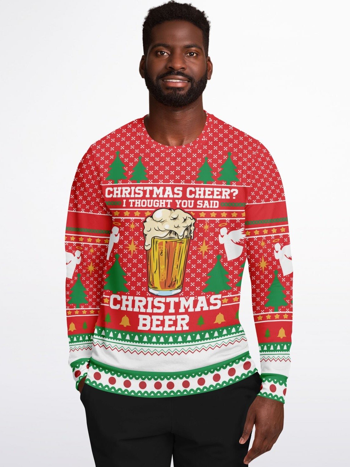 Christmas Beer Ugly Sweater | Christmas Cheer Holiday Sweatshirt | Funny Drinking Holiday Party Outfit product image (1)