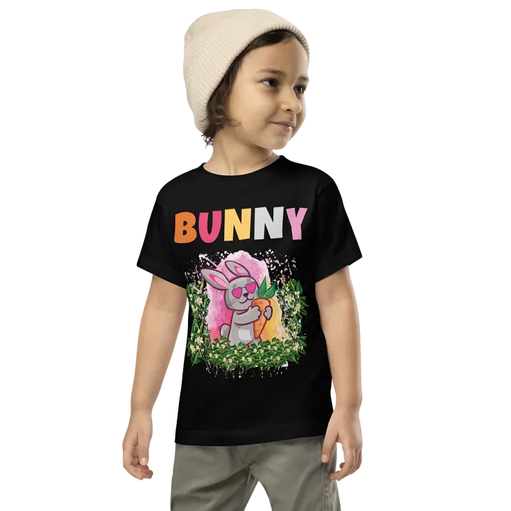 Bunny Cute Funny Colorful Bella+ Canvas Toddler T-Shirt – Best Gift for Boys and Girls product image (2)