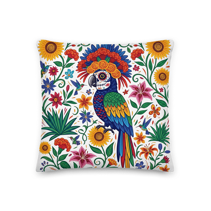 Day of the Dead Parrot Premium Pillow product image (1)