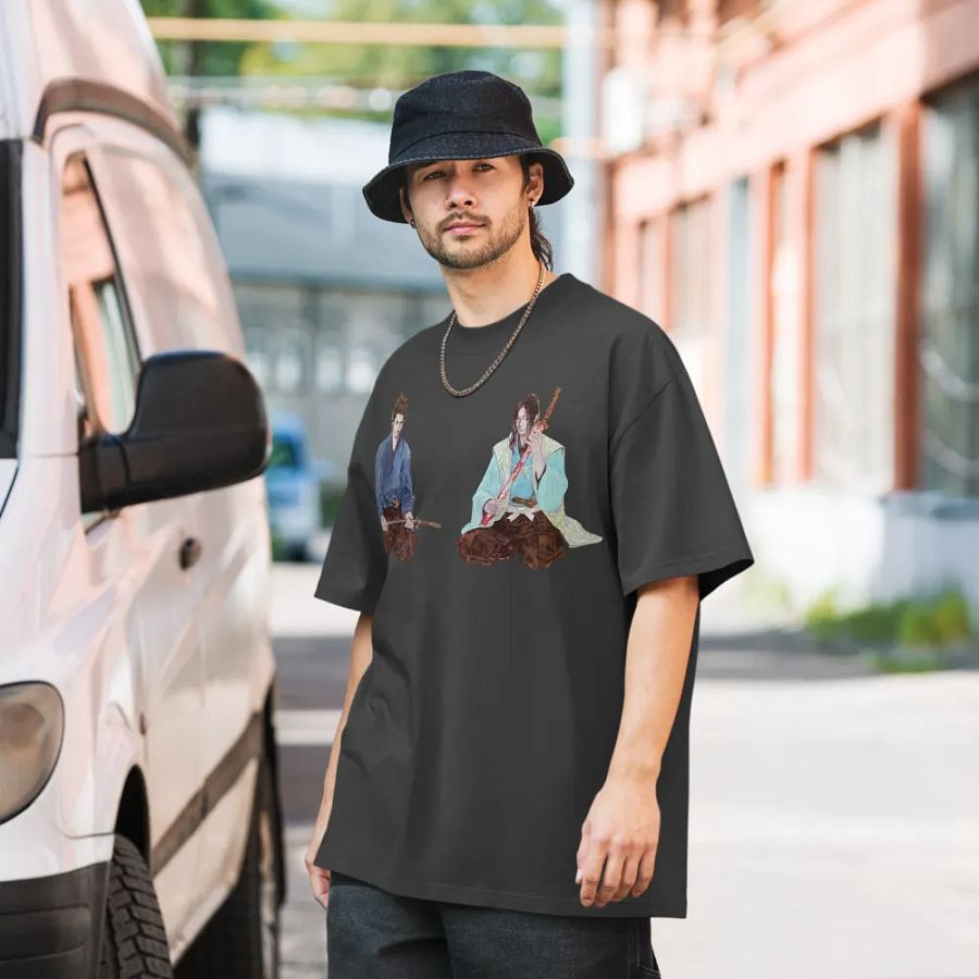 Vagabond Musashi and Kojiro | Oversized Faded T-Shirt product image (9)