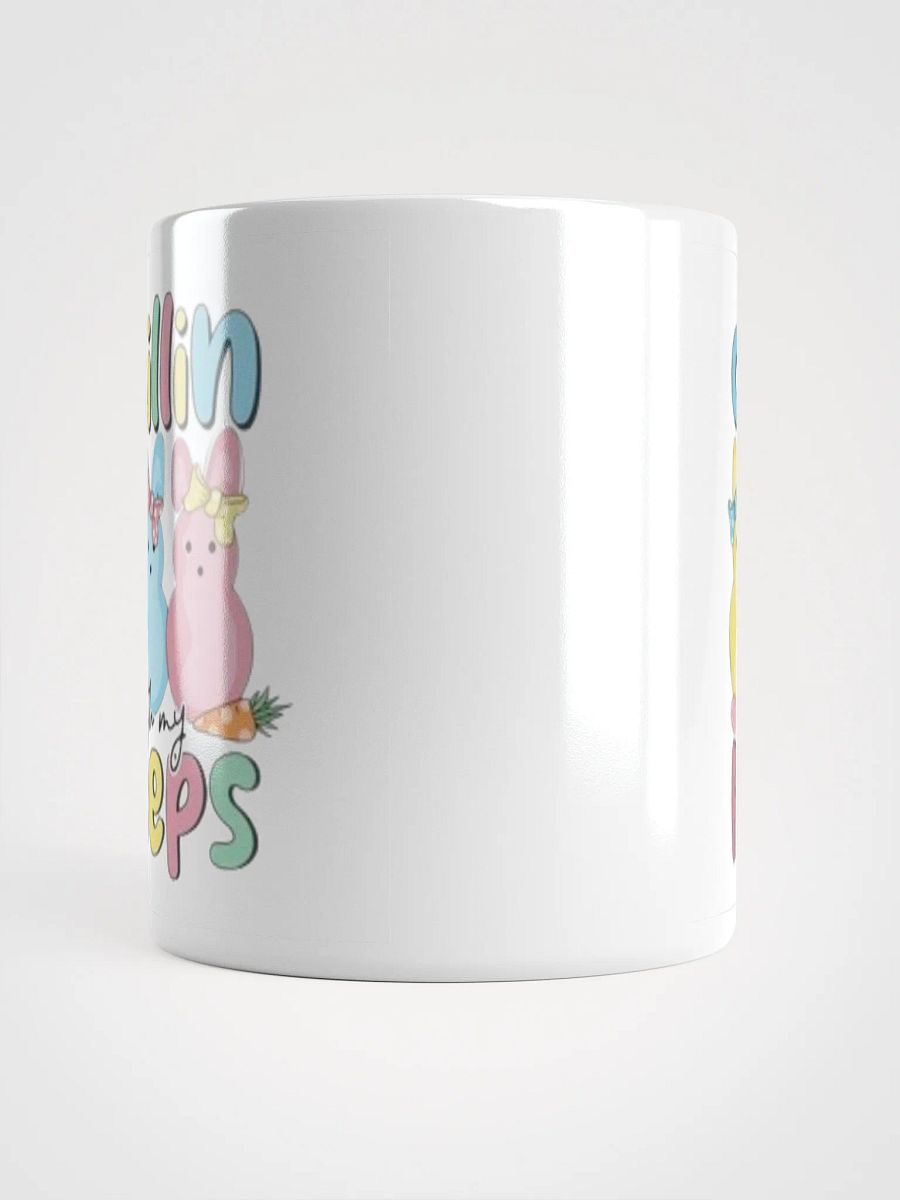 White Glossy Mug Cute Peeps product image (5)