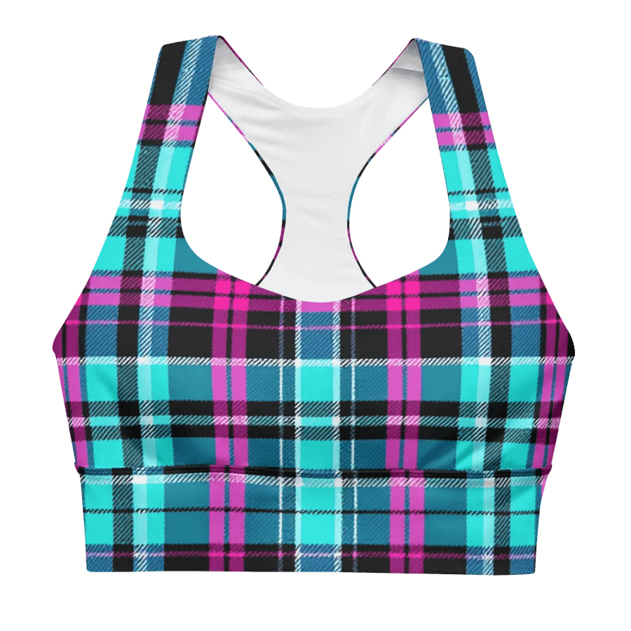 Vibrant Tartan Longline Sports Bra product image (1)
