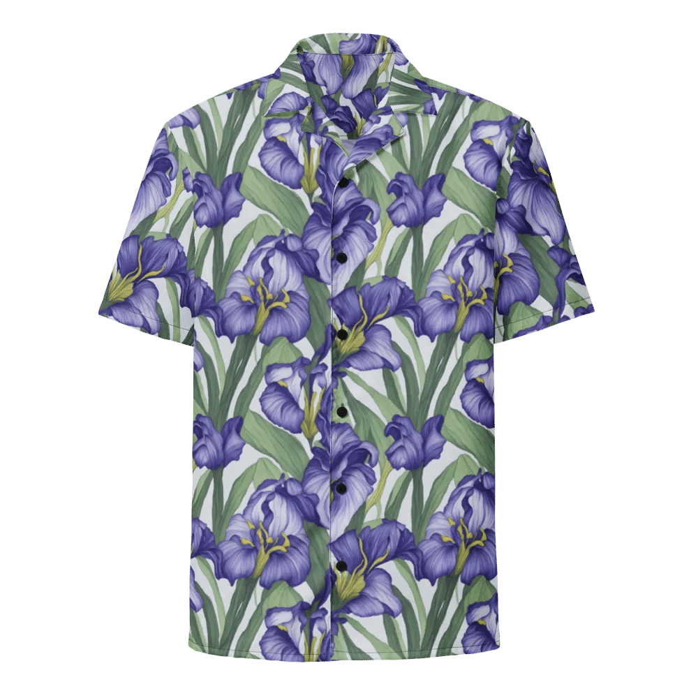 Floral Pattern Iris Flowers Hawaiian Shirts product image (1)