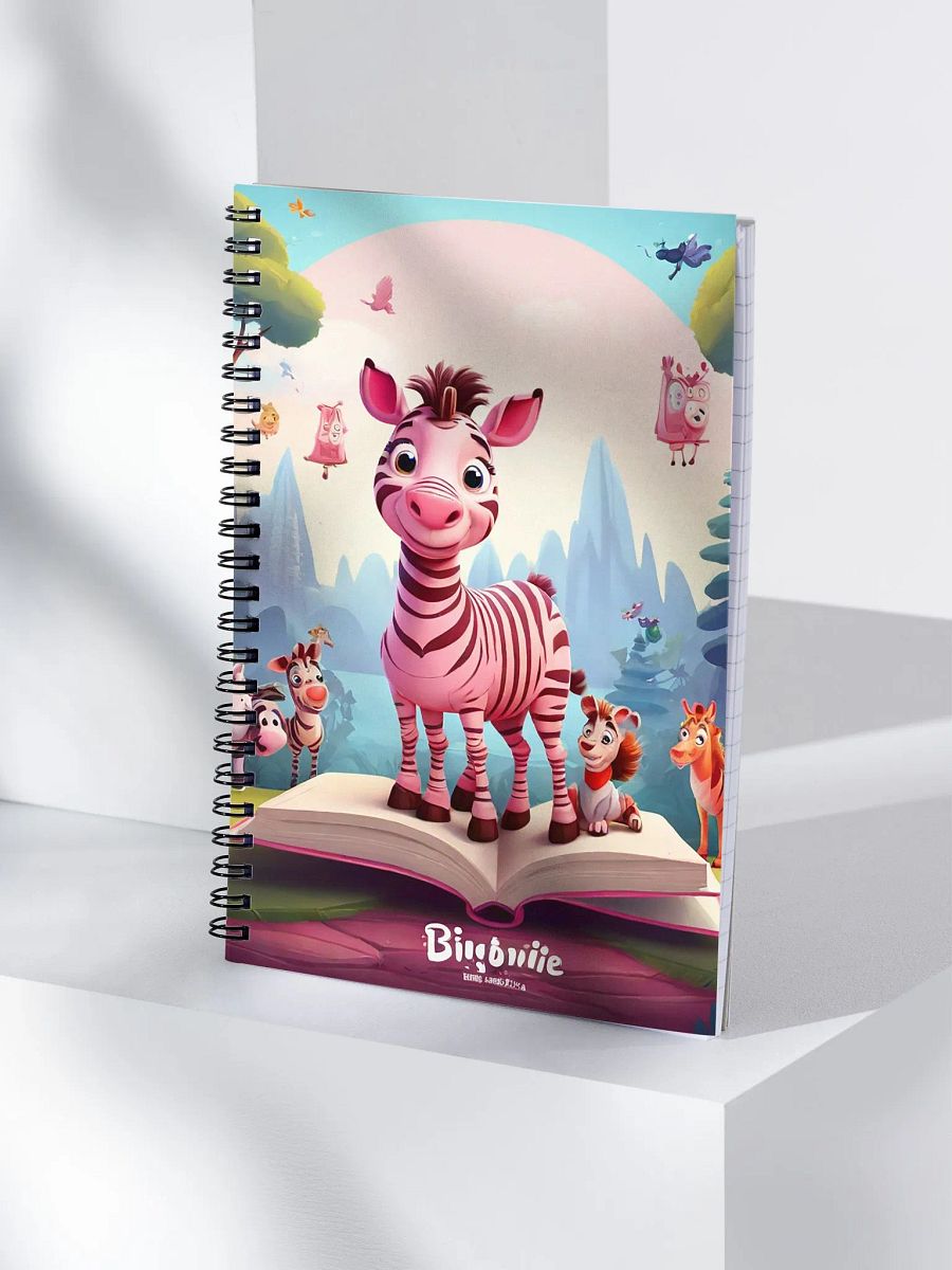 pink zebra with flower and book product image (4)