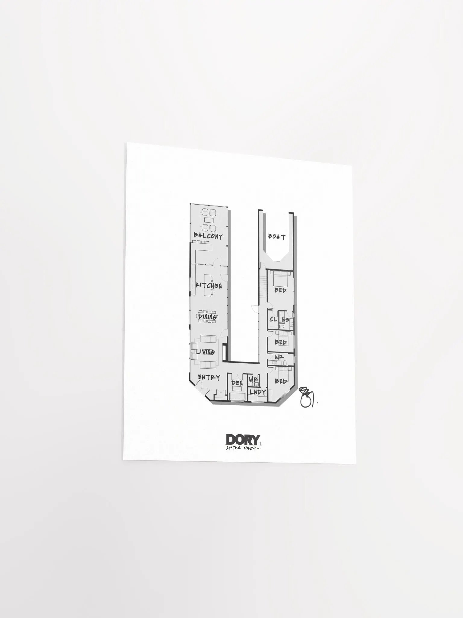 Alphabet Floor Plan Poster - U product image (3)