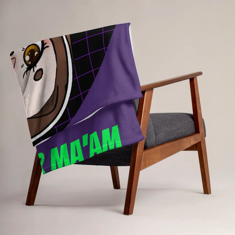 DuhhGamerXOXO/Miss Gamer Blanket - Purple w/ Green Text product image (6)