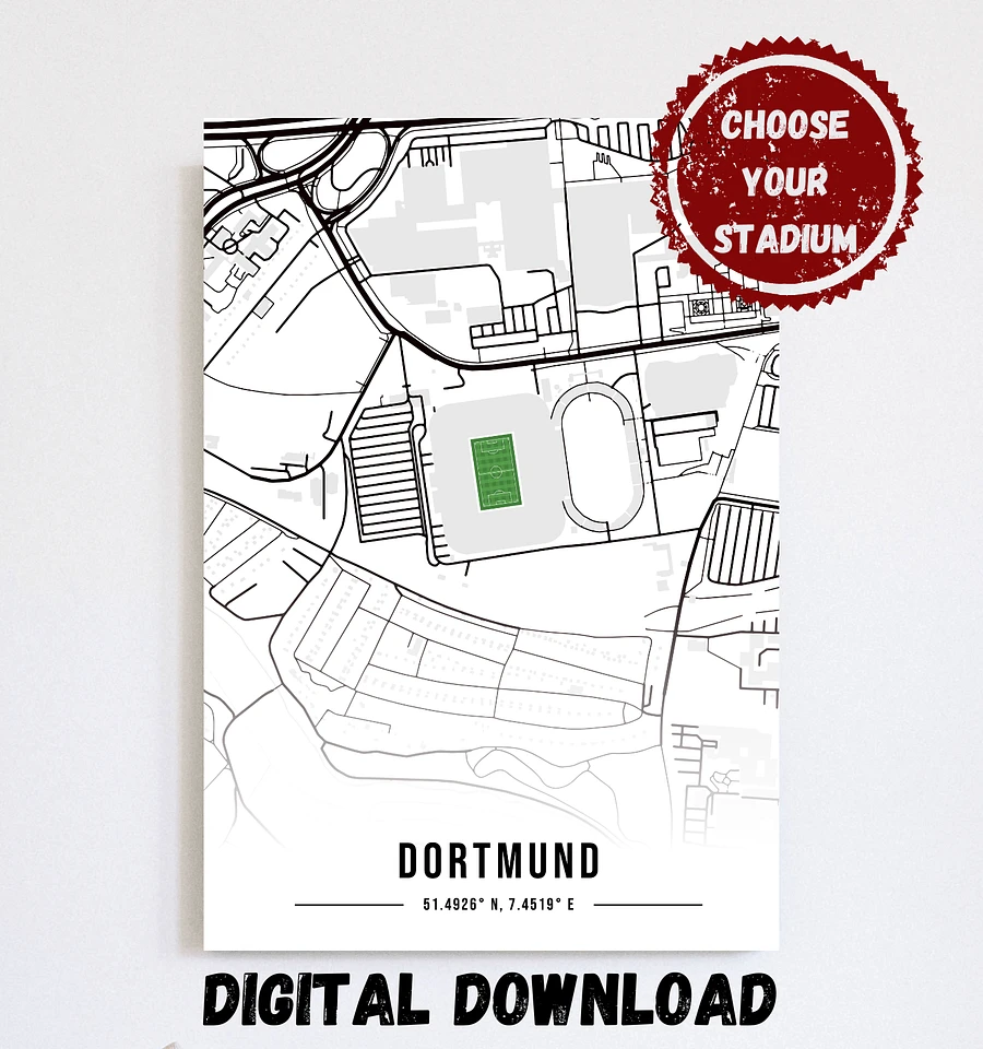 Westfalenstadion Map Design Digital Download product image (2)