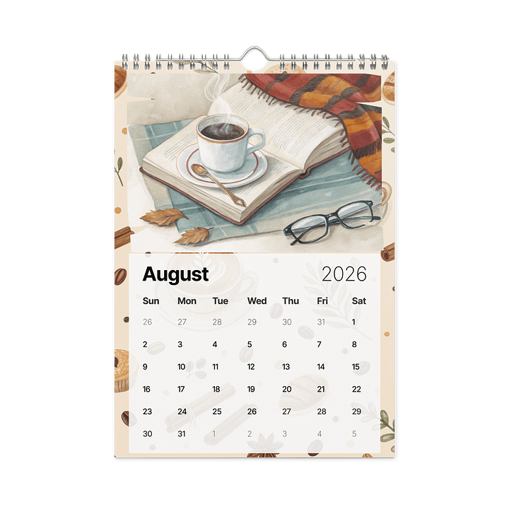 Coffee Moments Wall Calendar 2026 – A Year of Cozy Watercolor Brews product image (2)