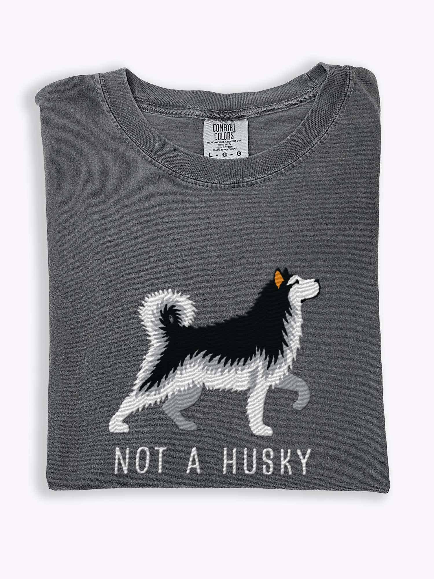 Not a Husky T-Shirt(Embroidered) of an Alaskan Malamute(Black & White) product image (1)