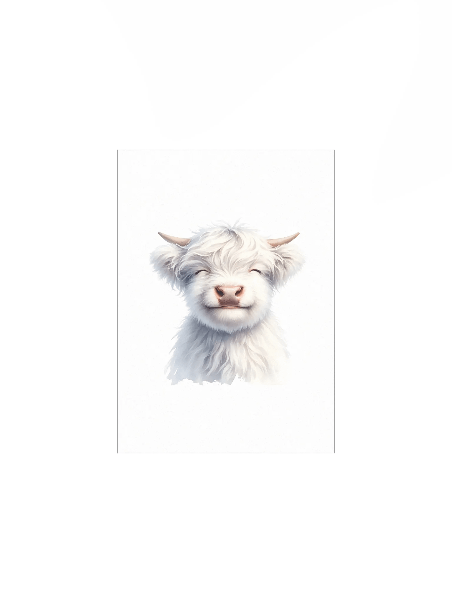 Happy White Highland Cow Nursery Print product image (4)