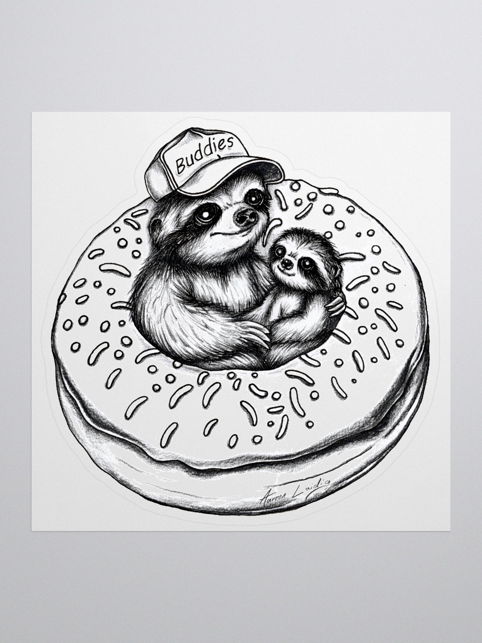 Donut Buddies Sloths Vinyl Sticker product image (1)