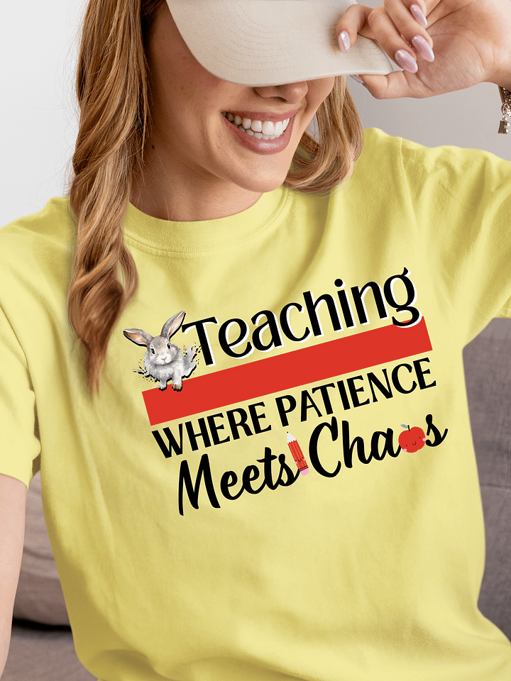 Bunny Teaching Where Patience Meets Chaos, Teachers Comfort Colors T-shirt product image (1)