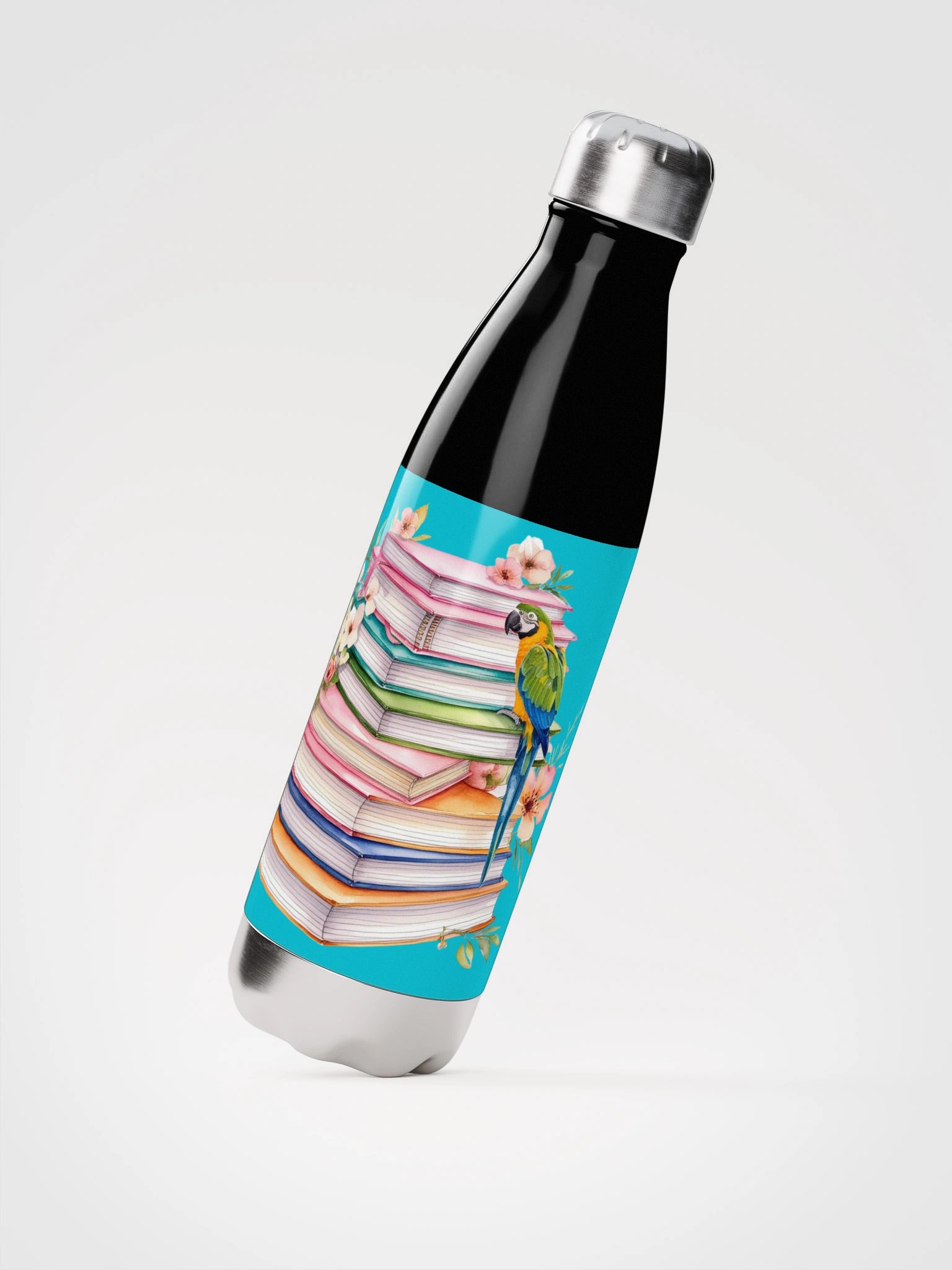 piled books steel water bottle product image (8)