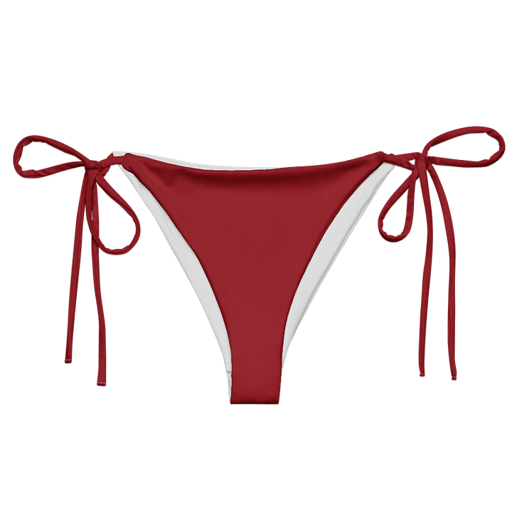 Low Rise Cheeky String Bikini Bottoms, Cherry Red product image (1)