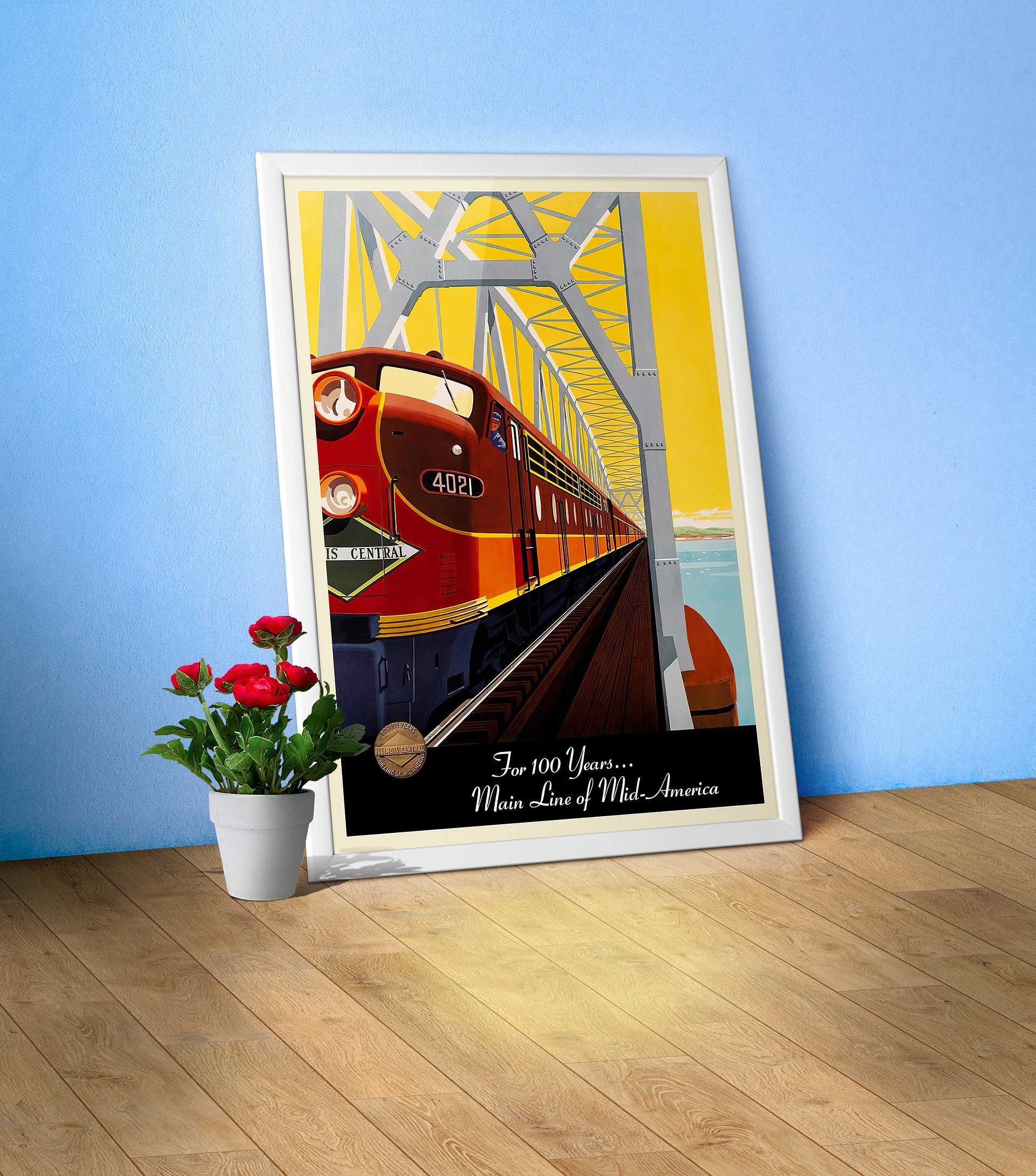 Mid-America Railway, 1950s — retro train poster, vintage train art, train print, retro travel wall art product image (1)