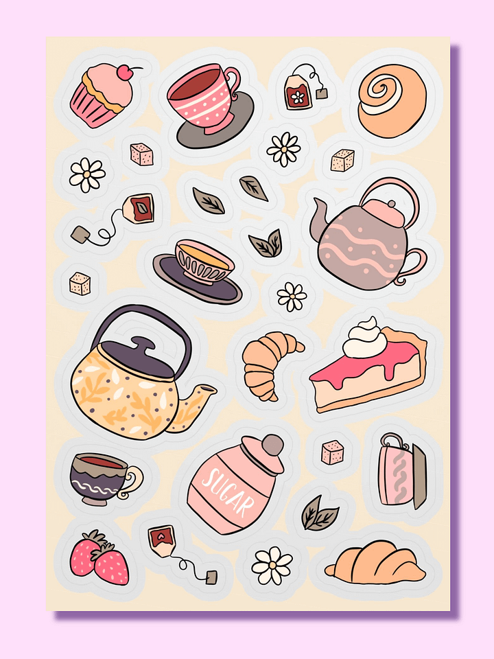 Whimsical Tea Party Sticker Sheet product image (1)