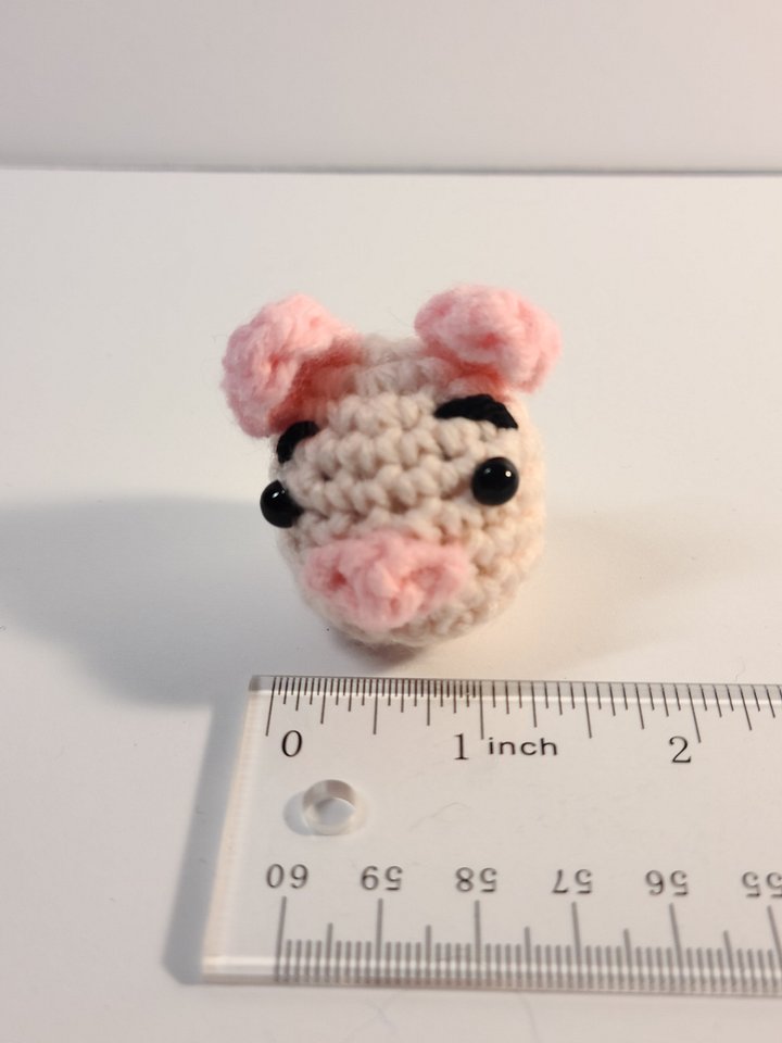 Handmade Amigurumi Mini Pig Head Stuffed Animal product image (2)