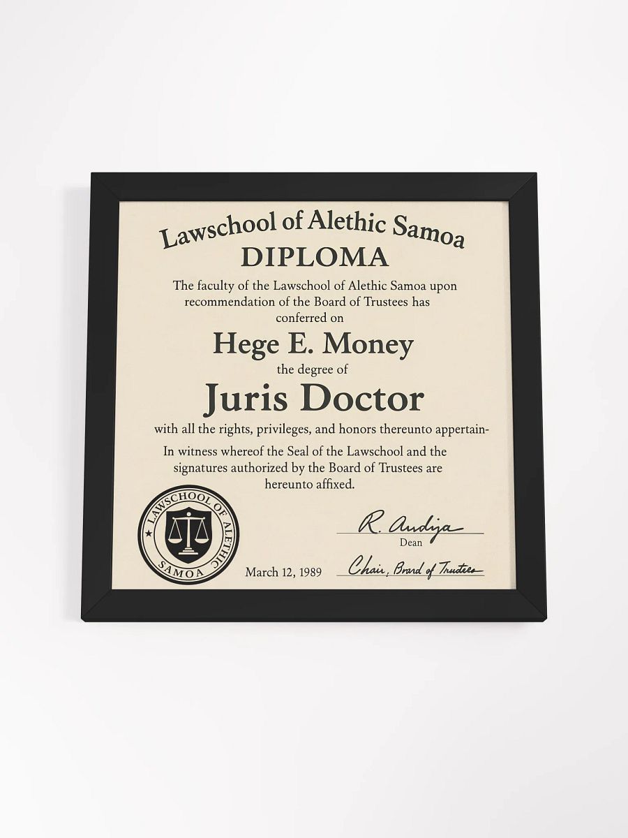 Mr. Hege's Law School Diploma product image (11)