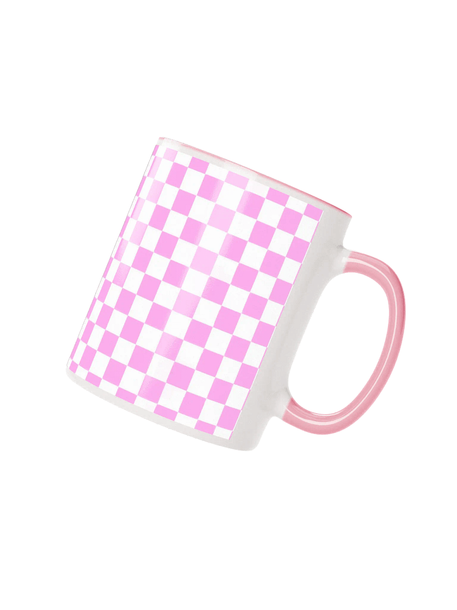 Checkered! Pastel Pink and White Checkers Mug product image (3)