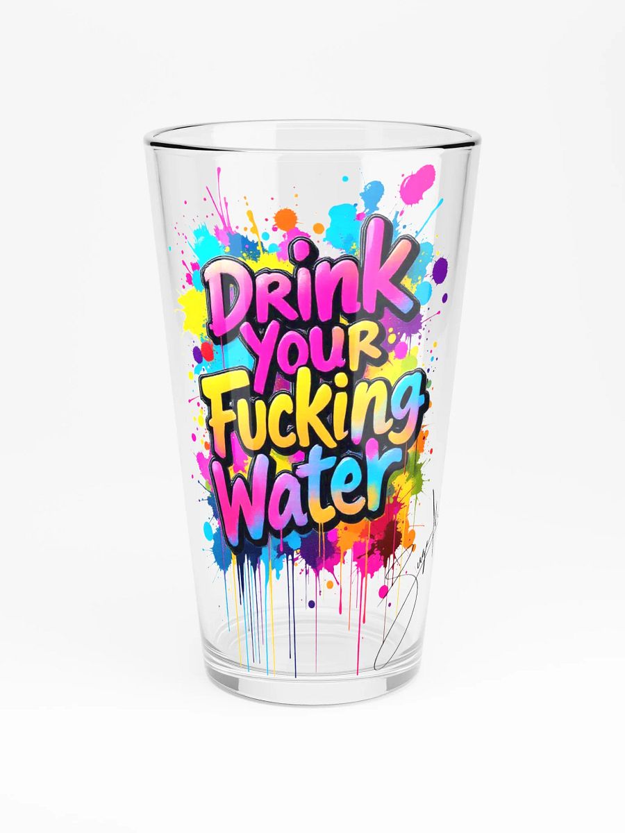Graffiti-Style 'Drink Your Water' Pint Glass product image (3)