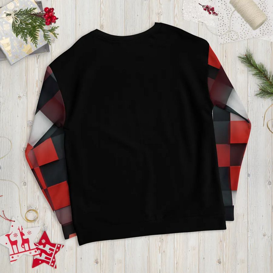Black And Red Squares Unisex Sweatshirt product image (12)