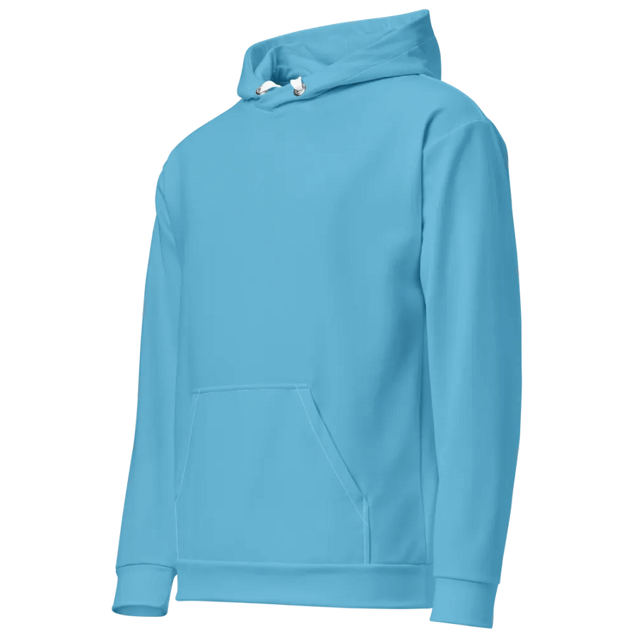 Plain Medium Light Blue Light Summer Unisex Recycled Polyester Heavyweight Premium Hoodie by Treasure Pie product image (12)