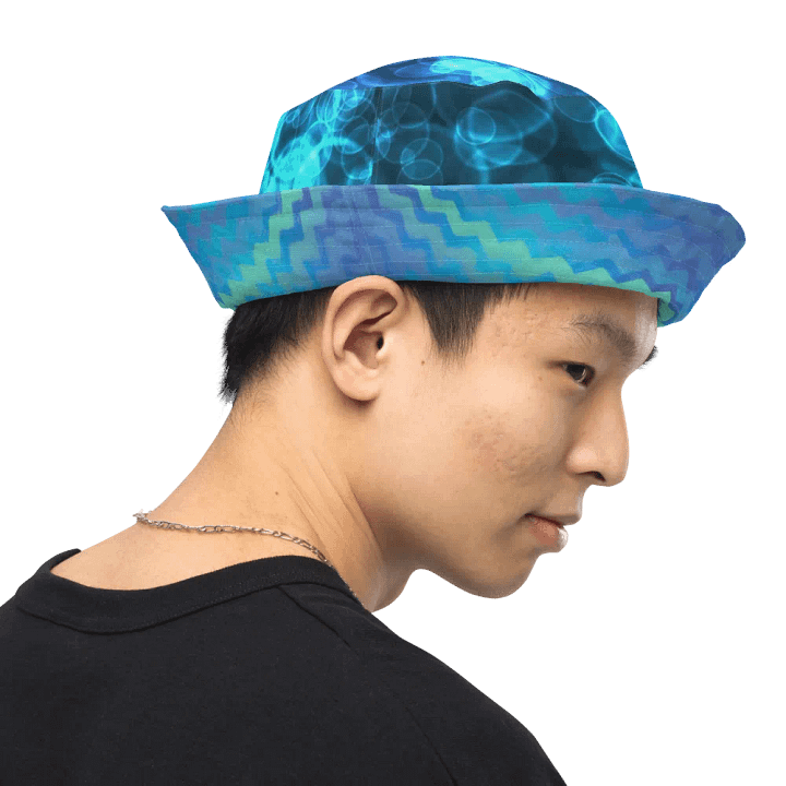 Blue Ocean Bokeh and Mermaid Stripe Bucket hat product image (2)
