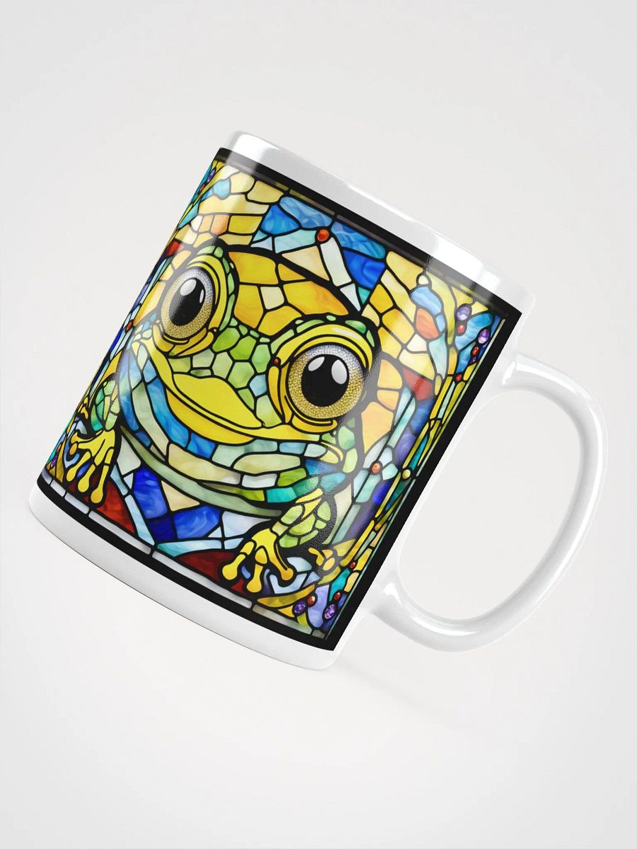 #002 Frolicking Yellow Frog Stained Glass Mug product image (4)