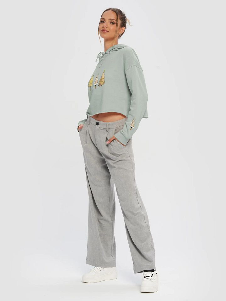 Chickadee Christmas Tree Cropped Hoodie product image (2)