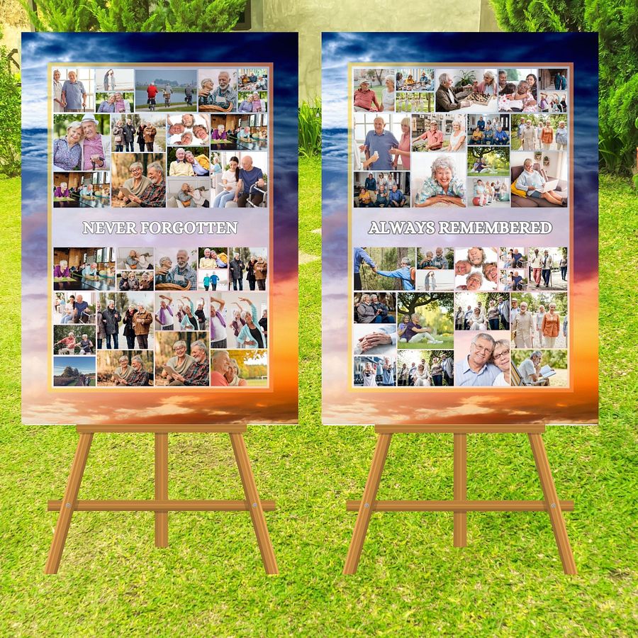 Magic Sky Funeral Photo Collage Sign Set Canva Template product image (4)