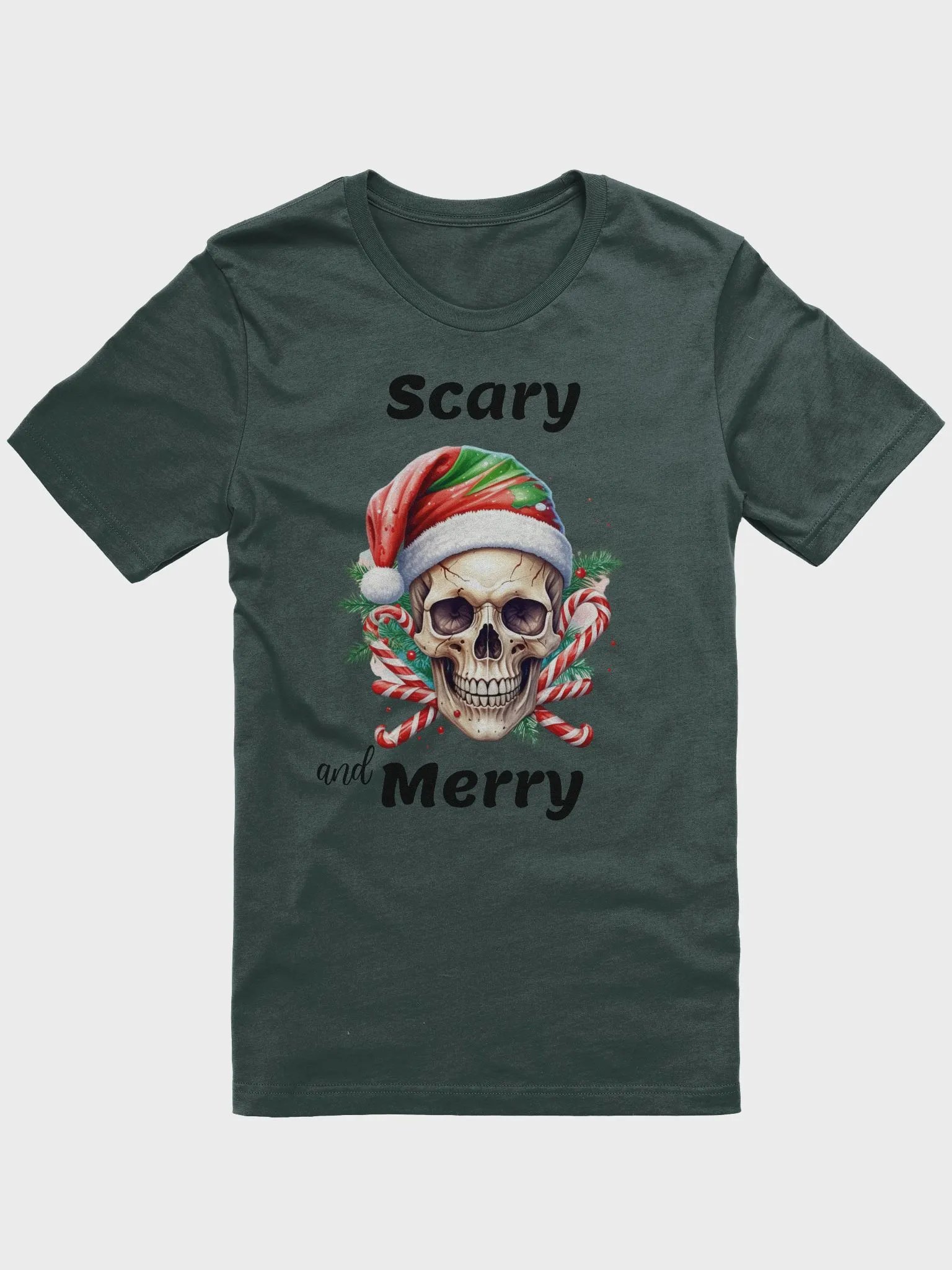 Festive Skull Santa Hat T-Shirt product image (1)