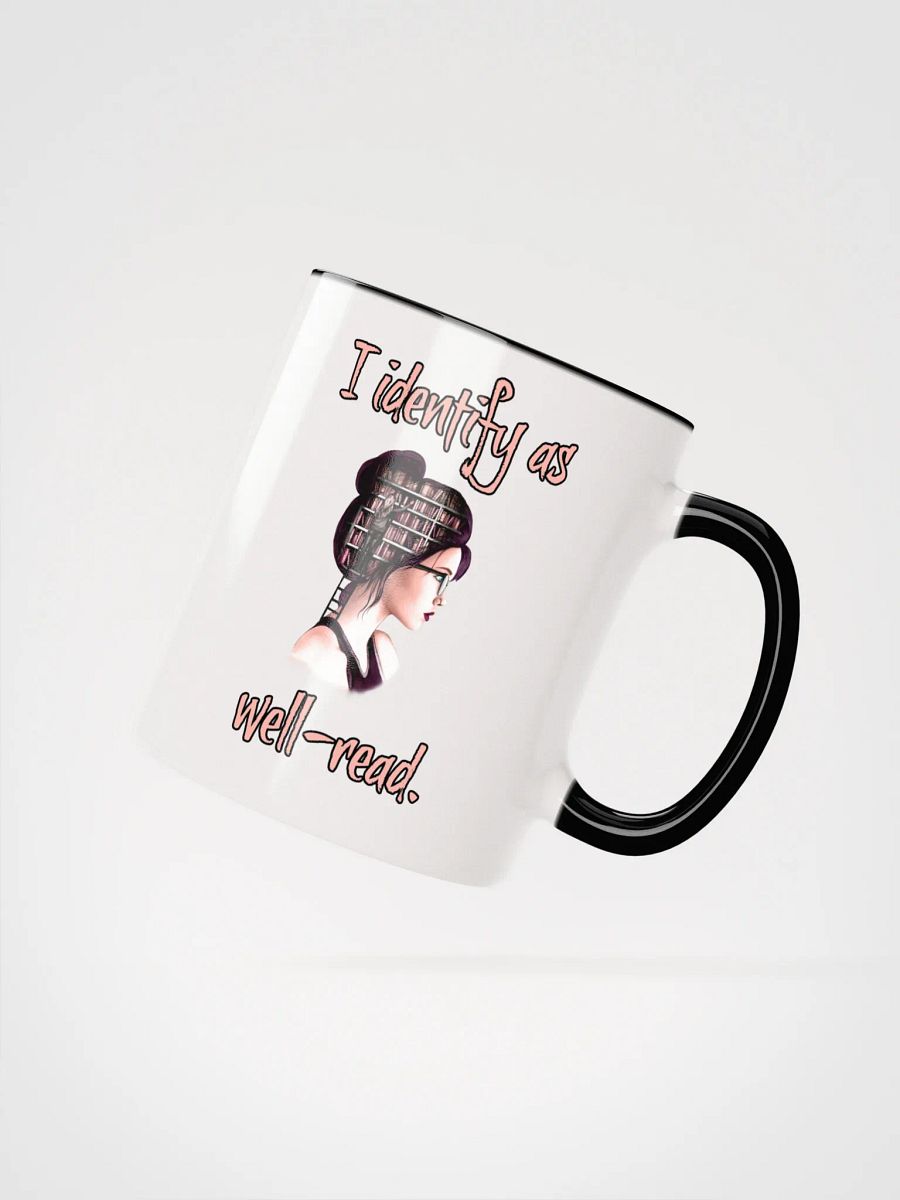 I Identify As Well-Read (Library In Her Head) Accent Mug product image (3)