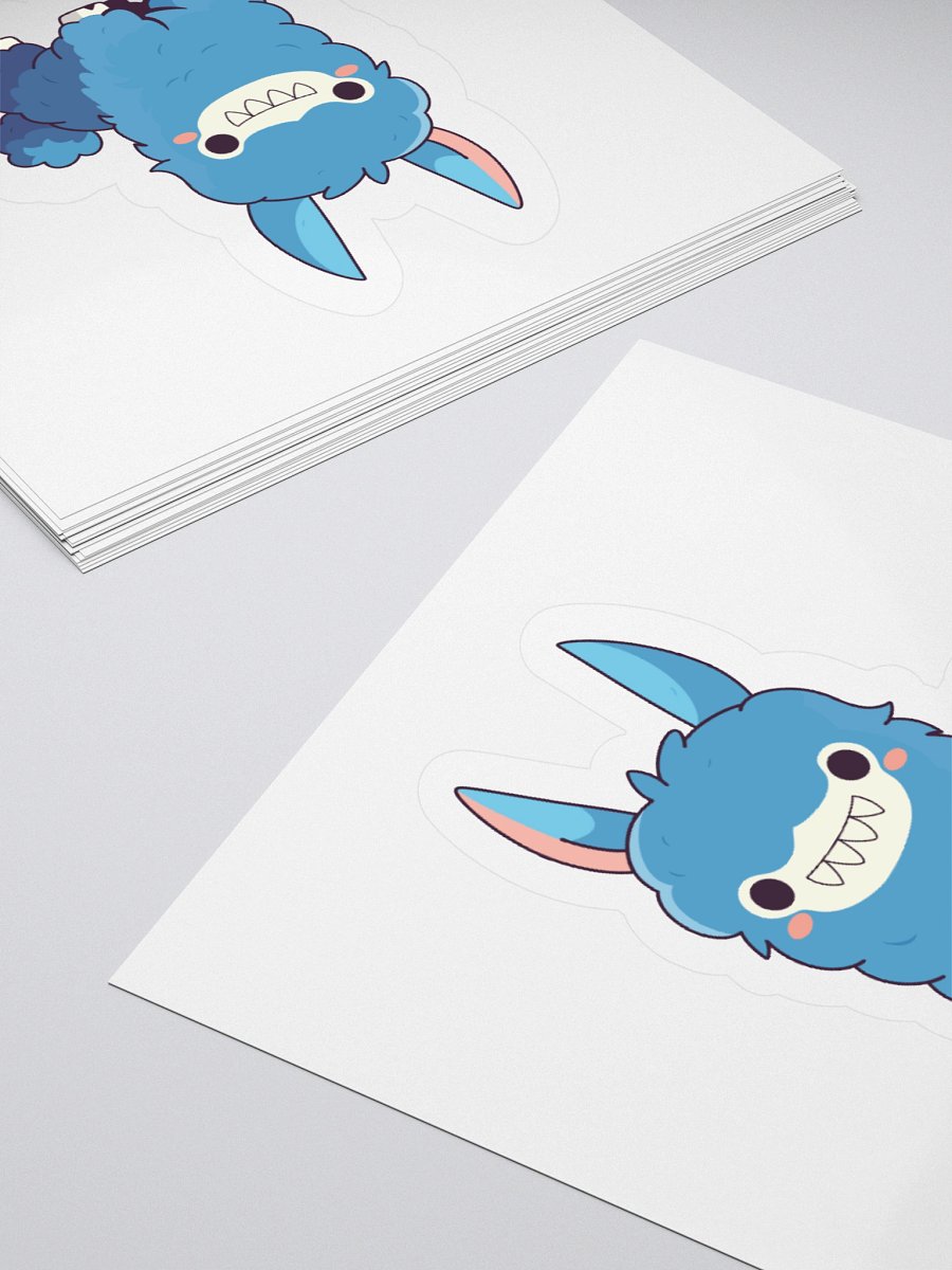 Nibblin Alpaca Kiss Cut Sticker – Cute Blue Vinyl Alpaca Decal product image (10)