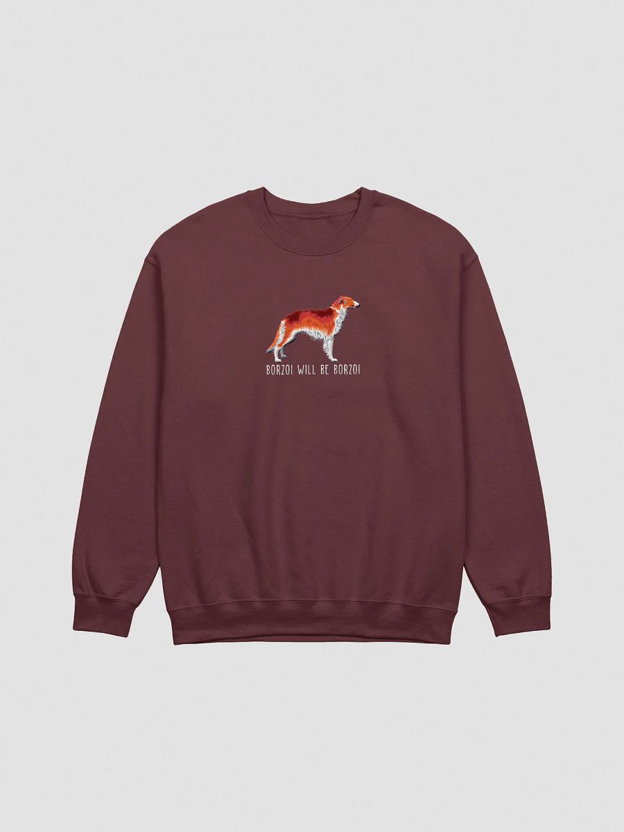 Borzoi Will Be Borzoi Sweatshirt (Embroidered) of a Borzoi(Red) product image (7)