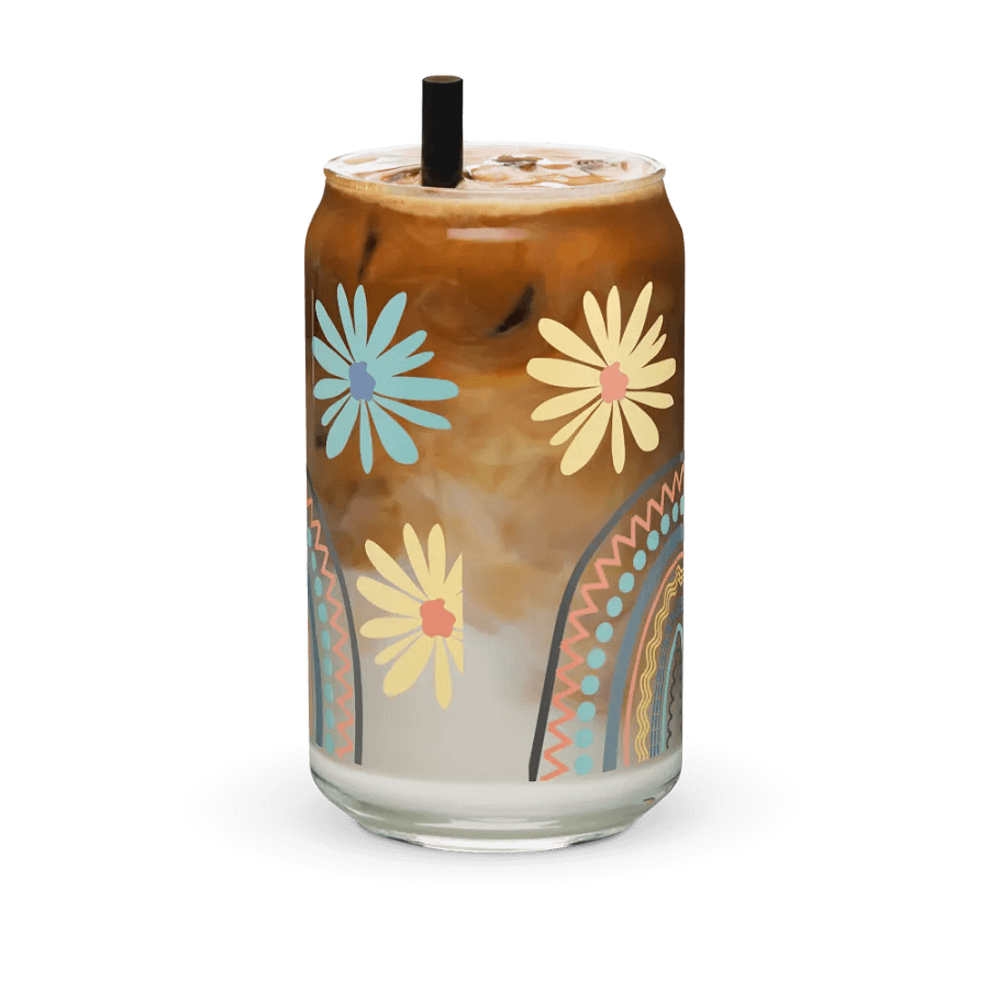 Rainbow Blooms Glass Can product image (11)