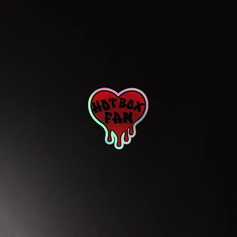 HOT BOX FAM SOLID RED LOGO STICKER product image (4)