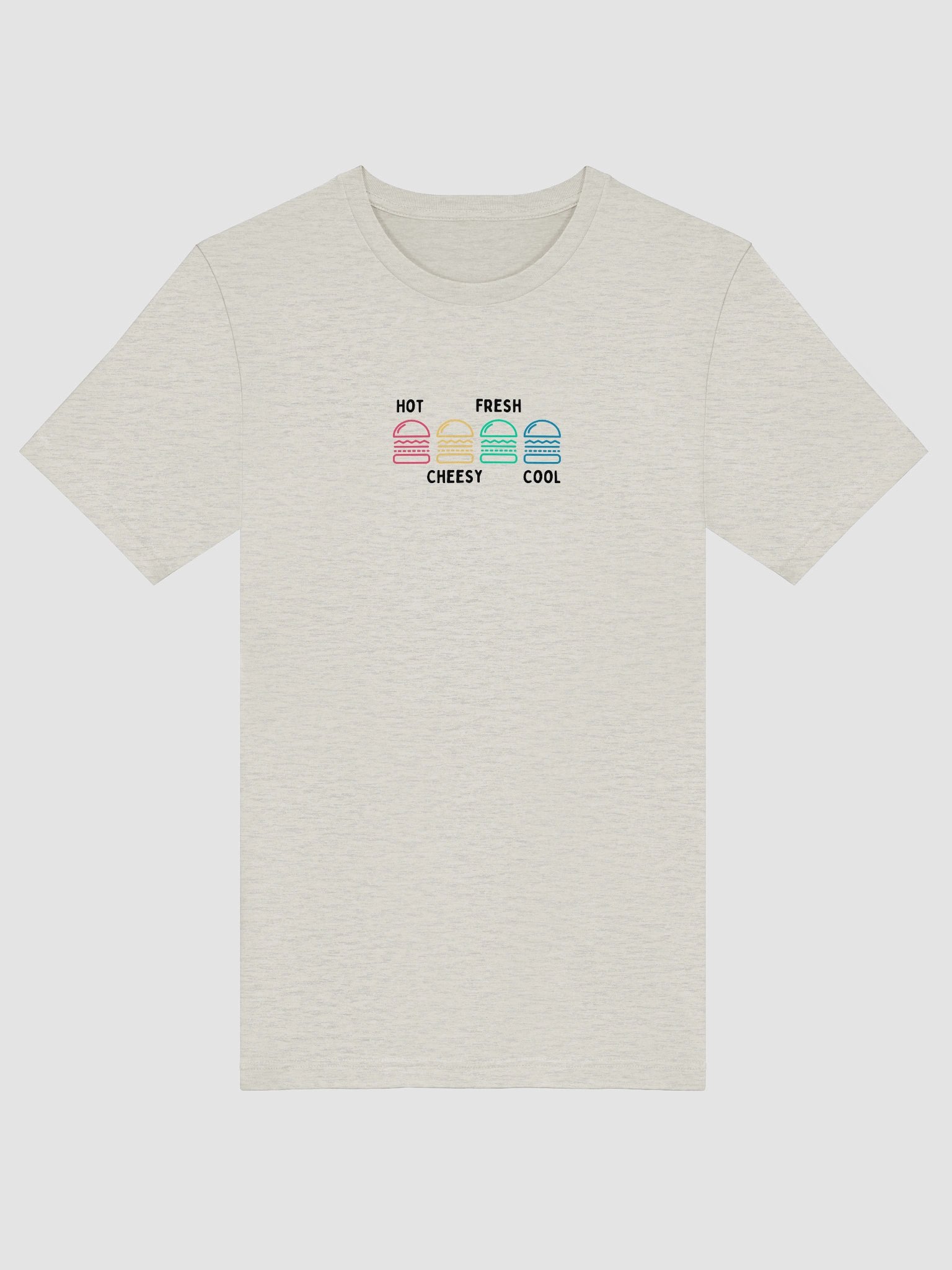 Hot, Cheesy, Fresh & Cool — Color Pop Burger T-Shirt product image (77)